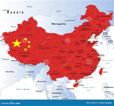 Carte Politique De La Chine Illustration De Vecteur Illustration Du