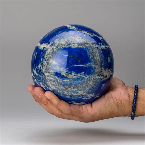 Large Genuine Polished Lapis Lazuli Sphere Round Acrylic Stand