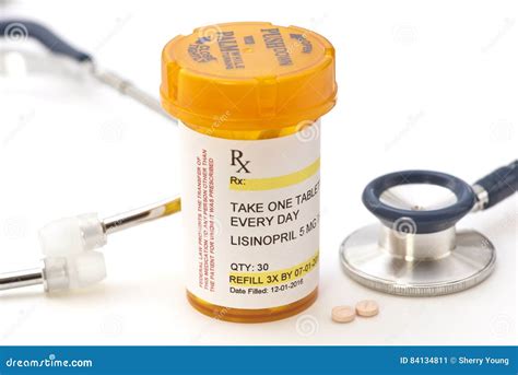 Prescripción De Lisinopril Imagen De Archivo Imagen De Salud 84134811