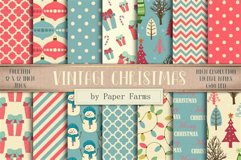 Vintage Christmas Scrapbook Paper Design Cuts