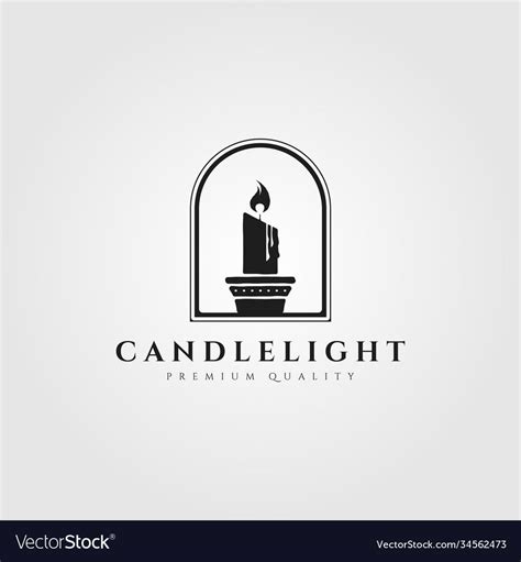 Candle Light Flame Logo Design Vintage Candle Vector Image Candle