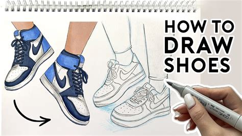 How To Draw Shoes Sneakers Sketching And Coloring Tutorial
