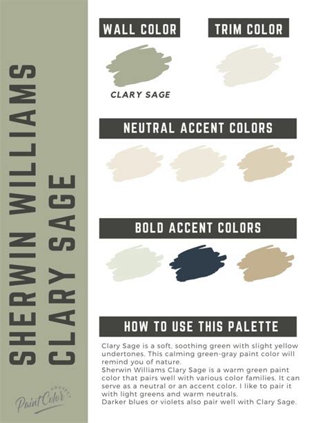 Sherwin Williams Clary Sage Paint Color Palette The Paint Color Project