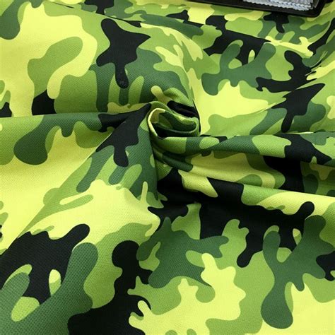 Green Camo Fabric By The Yard Modern Army Camouflage Print Etsy