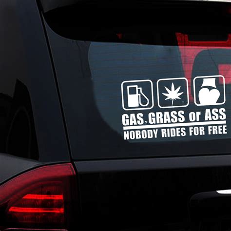 Gas Grass Or Ass Funny Vinyl Decal Car Sticker Vehicle Window Bumper