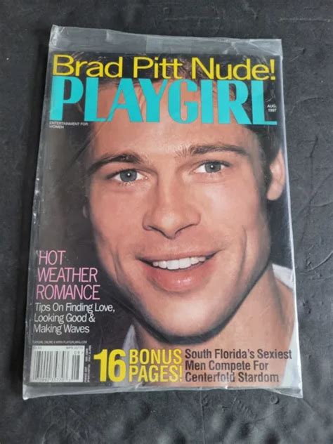 Playgirl Magazine Nude Brad Pitt Aug Issue Unopened Sealed