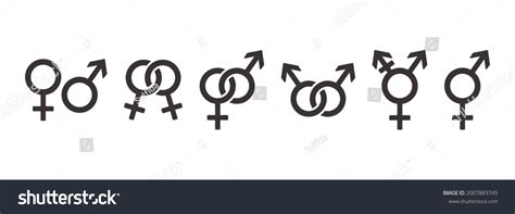 Gender Symbols Icon Set Sexual Orientation Stock Vector Royalty Free