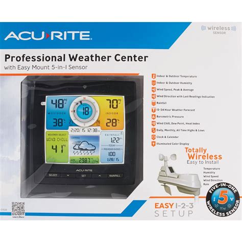 Acu Rite 5 In 1 Wireless Color Wind And Rain Professional Weather