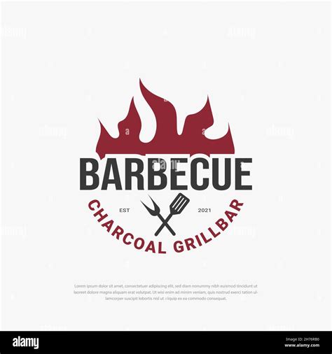 Bbq Logo Vintage Barbecue Emblem Restaurant Labels Emblems Vector