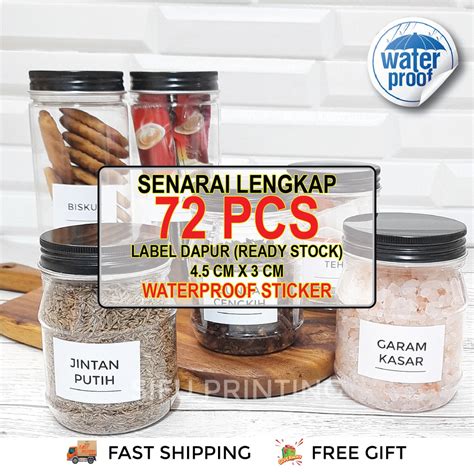 72 SENARAI LENGKAP STIKER REMPAH STICKER DAPUR 4 5 CM X 3 CM