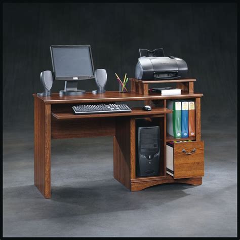 Sauder Camden County Computer Desk In Planked Cherry The Home Depot