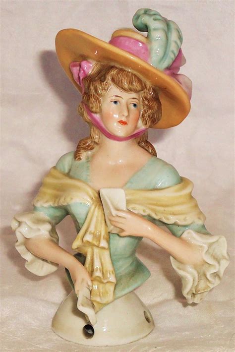 Rare Antique Fine Awfr Kister Porcelain Half Doll Lady Germany