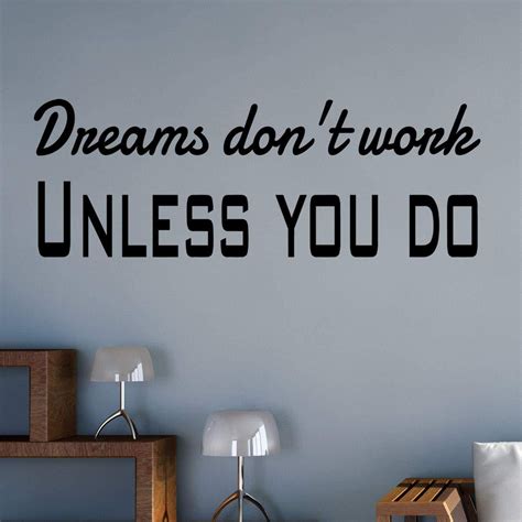 Vwaq Dreams Dont Work Unless You Do Motivating Wall Quotes Decal