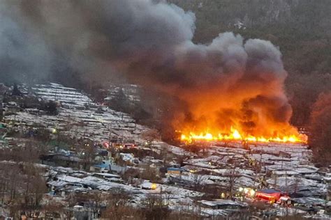 South Korea Fire Spurs Evacuation Of From Shanty Town