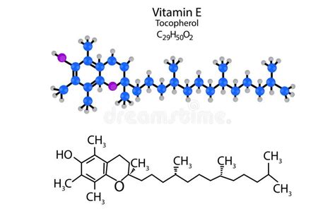Vitamin E Molecular Structure Tocopherol Skeletal Formula Scientific