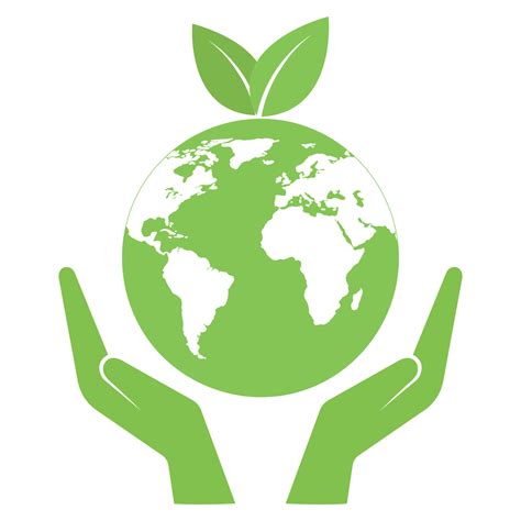 Ilustración Del Logotipo De Ecología Manos Humanas Sostienen El Globo