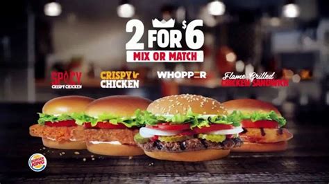Check spelling or type a new query. Burger King 2 for $6 Mix or Match TV Commercial, 'Grilled ...