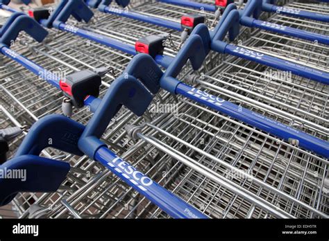 Tesco Shopping Carts Stock Photo Alamy