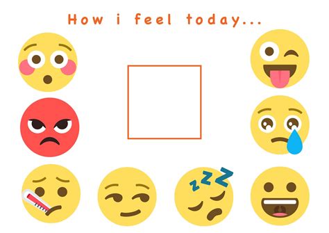 Printable Emoji Emotions Chart Kids Early Learning Primary
