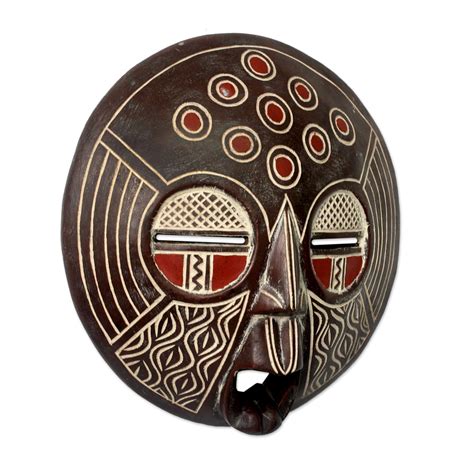 Unicef Market Hand Crafted African Wood Mask African Circles