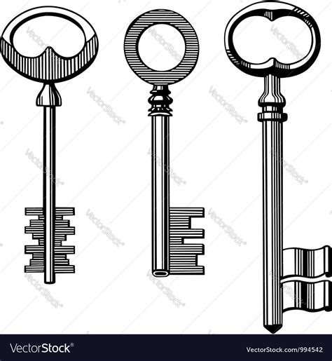 Vintage Keys Royalty Free Vector Image Vectorstock