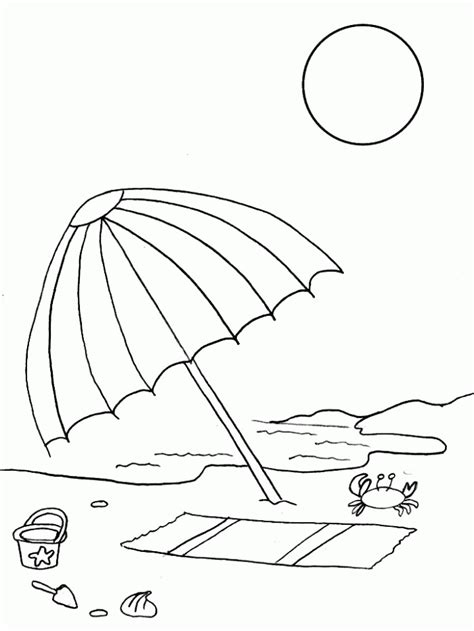 Beach Scene Coloring Pages Coloring Home