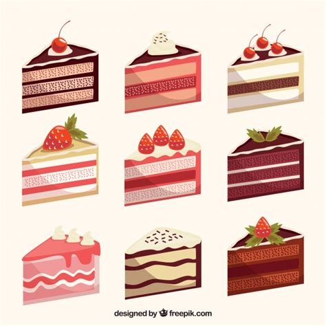 Free Vector Delicious Cakes Collection In Flat Style