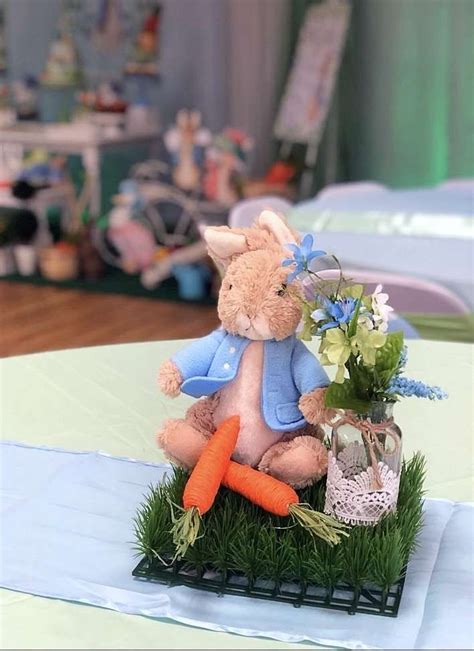The Centerpiece At This Wonderful Peter Rabbit Baby Shower Is Gorgeous