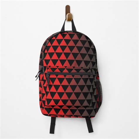 Japanese Uroko Geometric Triangle Pattern Red Grey And Black Backpack