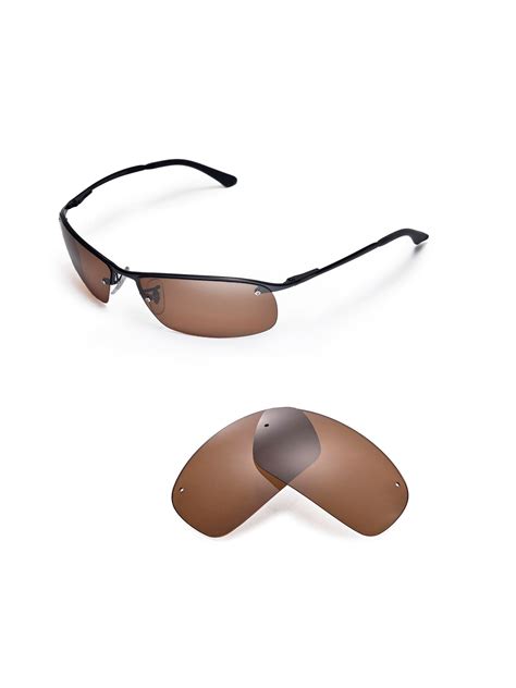 Walleva Brown Polarized Replacement Lenses For Ray Ban Rb3183 63mm
