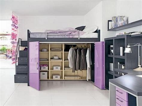 Loft Bed With Closet Storage Lampey Patrina