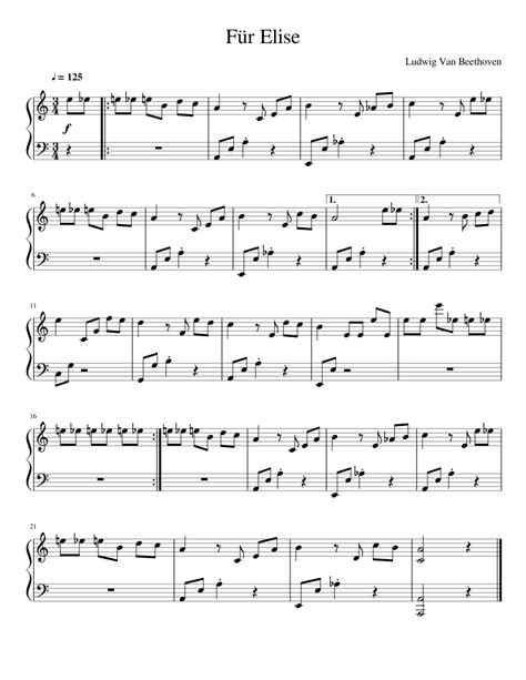 Fur Elise Sheet Music For Piano Download Free In Pdf Or Midi