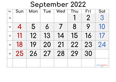 Printable September 2022 Calendar Free Premium