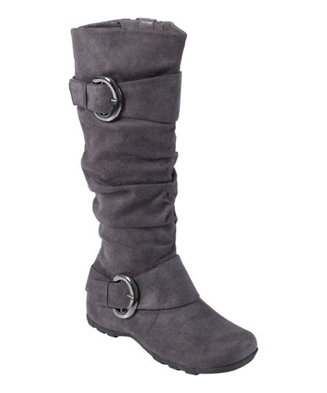 Journee Collection Gray Jester Wide-Calf Boot | Boots, Womens boots
