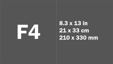 F4 Paper Size Dimensions Transitional Paper Sizes