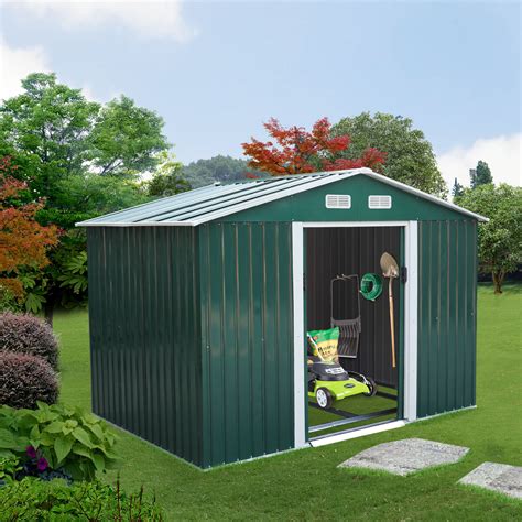 Jaxpety 9 X 6 Large Outdoor Steel Storage Shed With Gable Roof 4
