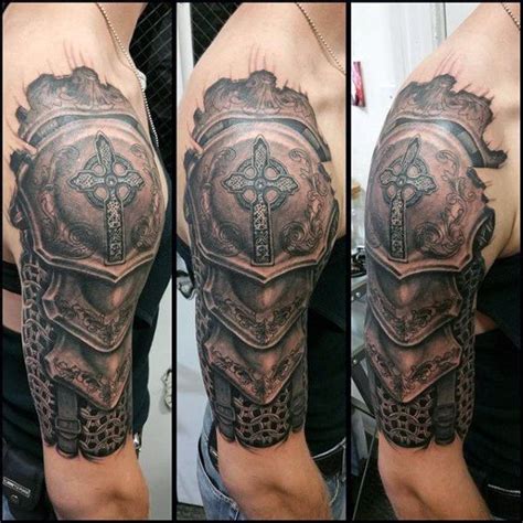Discover the top 93 best armor tattoo designs featuring plate armor to shields, gauntlets and more. Half Sleeve Armor Tattoo Body Art Designs For Men | My ...