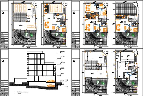 Apartment 6units Dwg Cadbull