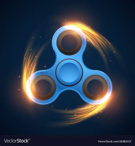 Fidget Spinner With Neon Light Spinning Effect Vector Image