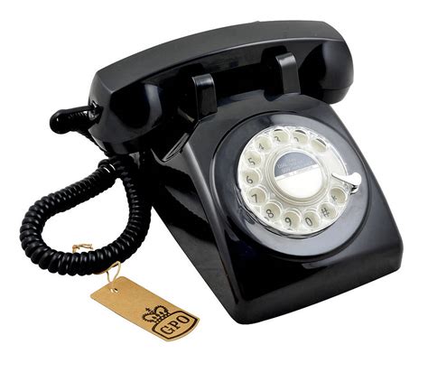 1970 Rotary Dial Retro Design Telephone Black By Protelx Ltd