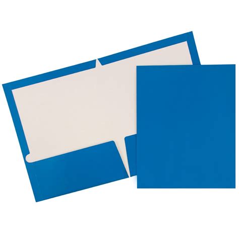 Jam Glossy Two Pocket Folders Blue 50pack