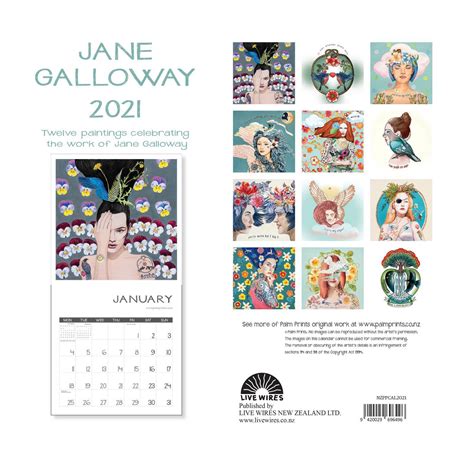 Buy Jane Galloway Palm Prints 2021 Wall Calendar At Mighty Ape Nz