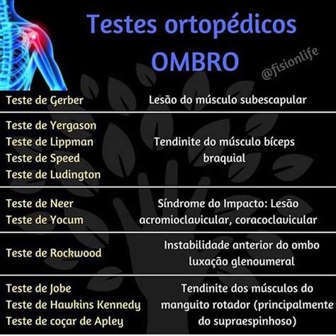 TESTES OMBROS Fisioterapia