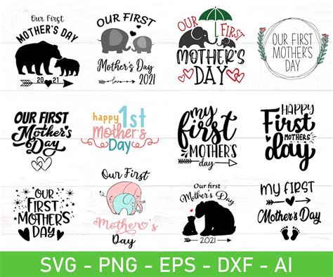 First Mothers Day 2023 Svg Our First Mothers Day Elephant Svg Eps