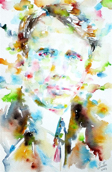 Robert Frost Watercolor Portrait Painting By Fabrizio Cassetta