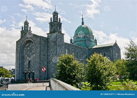 Galway Cathedral With Nave And Green Dome Ireland Editorial Photo