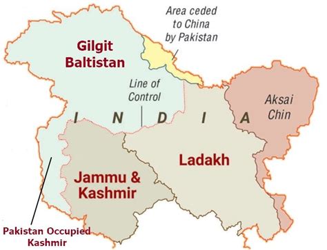Kashmir And Ladakh Map In India Royalty Free Vector Image OFF
