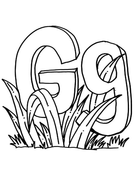 Letter G For Grass Coloring Pages : Color Luna