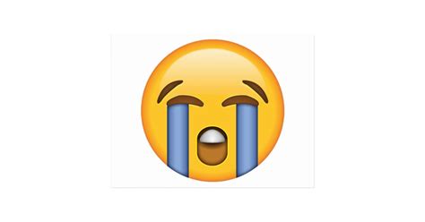 Loudly Crying Face Emoji Postcard