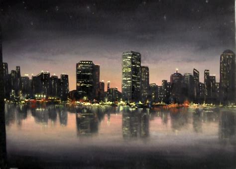 A Calming Night Time Cityscape Painting For More Information About